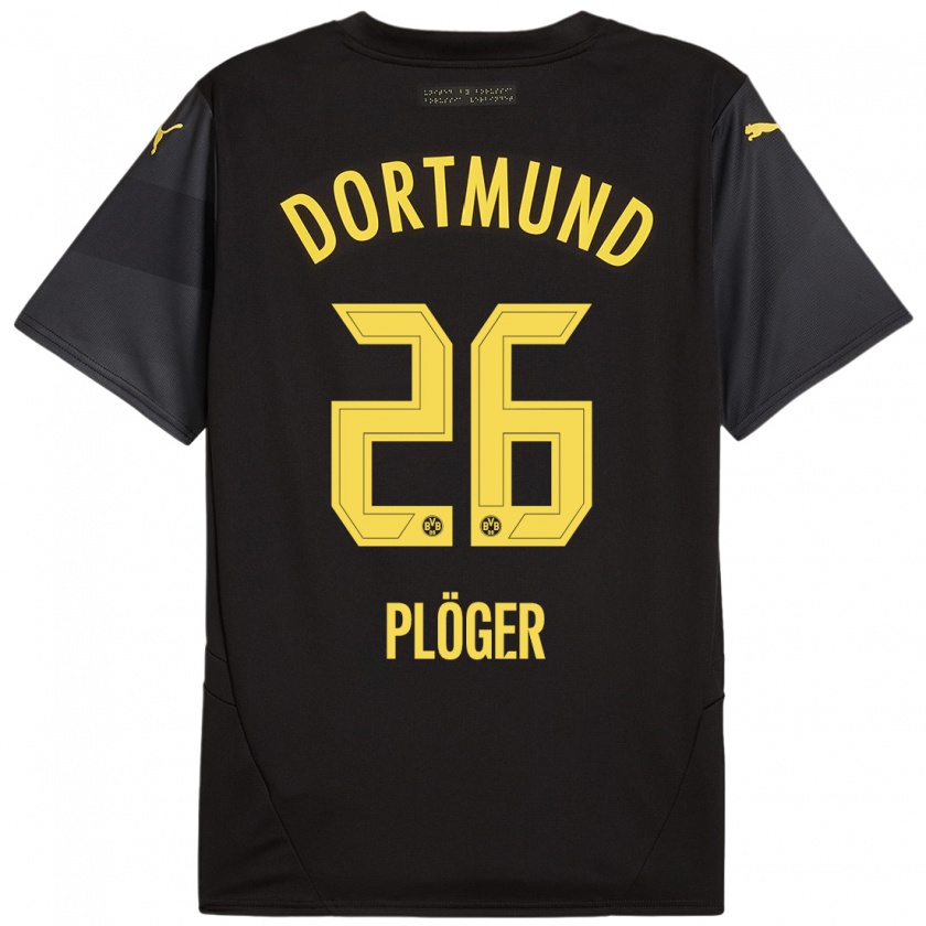 Kandiny Herren Dustin Plöger #26 Schwarz Gelb Auswärtstrikot Trikot 2024/25 T-Shirt