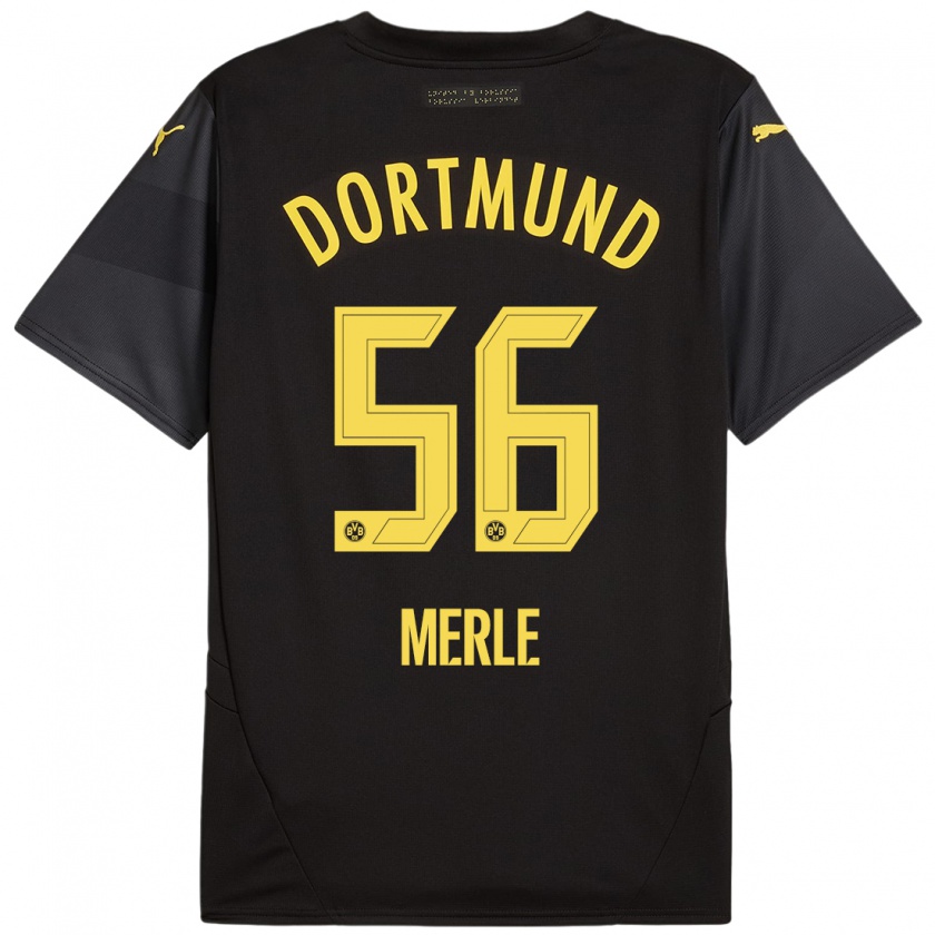 Kandiny Herren Albers Merle #56 Schwarz Gelb Auswärtstrikot Trikot 2024/25 T-Shirt