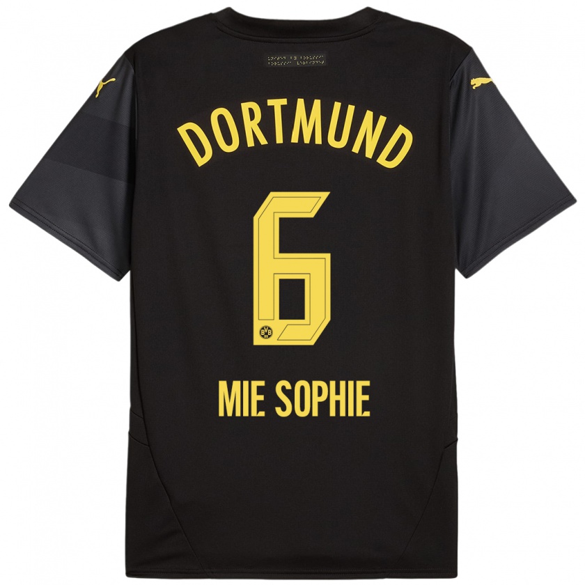 Kandiny Herren Sando Mie Sophie #6 Schwarz Gelb Auswärtstrikot Trikot 2024/25 T-Shirt