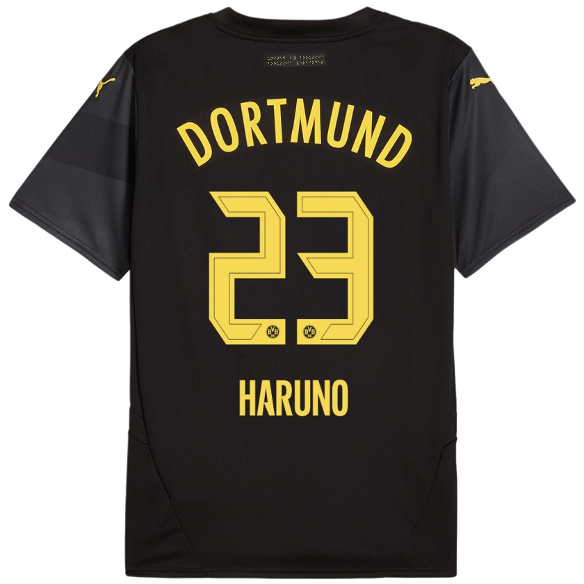 Kandiny Herren Sasaki Haruno #23 Schwarz Gelb Auswärtstrikot Trikot 2024/25 T-Shirt