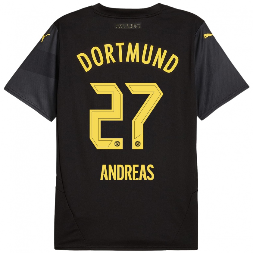 Kandiny Herren Kuno Andreas #27 Schwarz Gelb Auswärtstrikot Trikot 2024/25 T-Shirt