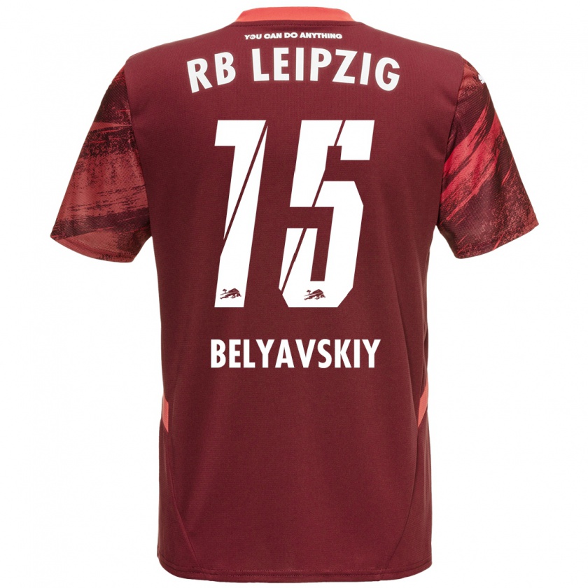 Kandiny Herren David Belyavskiy #15 Burgunderrot Auswärtstrikot Trikot 2024/25 T-Shirt