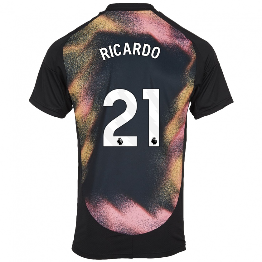 Kandiny Herren Ricardo Pereira #21 Schwarz Weiß Auswärtstrikot Trikot 2024/25 T-Shirt