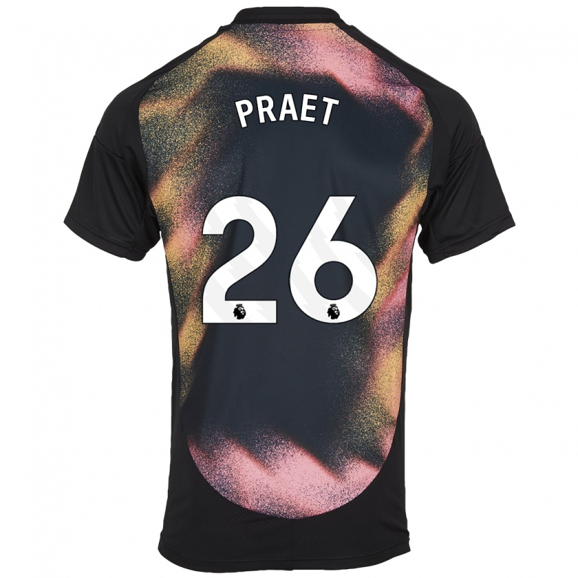 Kandiny Herren Dennis Praet #26 Schwarz Weiß Auswärtstrikot Trikot 2024/25 T-Shirt