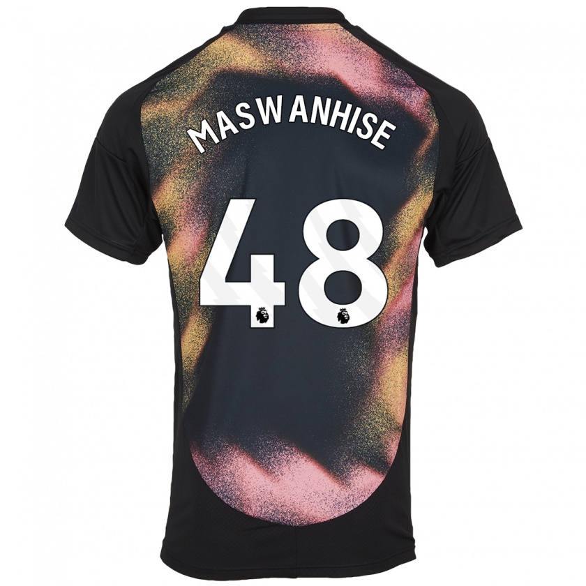 Kandiny Herren Tawanda Maswanhise #48 Schwarz Weiß Auswärtstrikot Trikot 2024/25 T-Shirt