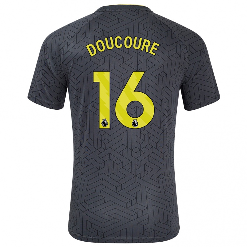 Kandiny Herren Abdoulaye Doucouré #16 Schwarz Gelb Auswärtstrikot Trikot 2024/25 T-Shirt