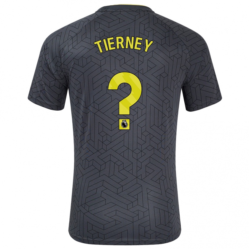 Kandiny Herren Jack Tierney #0 Schwarz Gelb Auswärtstrikot Trikot 2024/25 T-Shirt