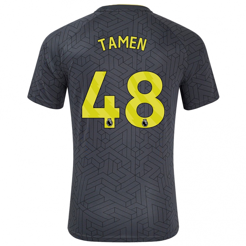 Kandiny Herren William Tamen #48 Schwarz Gelb Auswärtstrikot Trikot 2024/25 T-Shirt