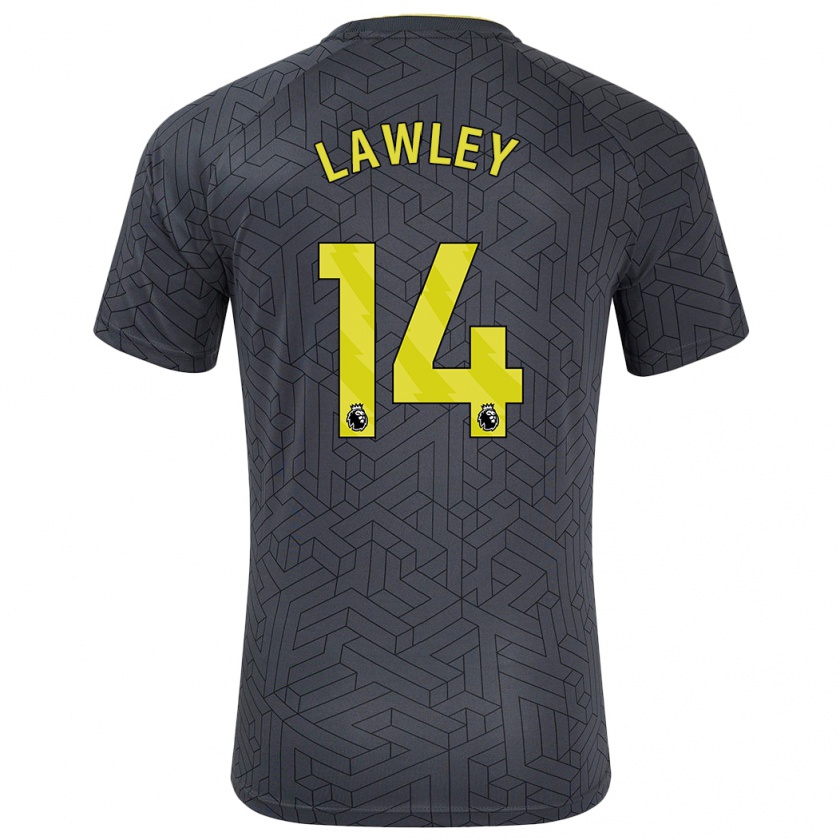 Kandiny Herren Melissa Lawley #14 Schwarz Gelb Auswärtstrikot Trikot 2024/25 T-Shirt