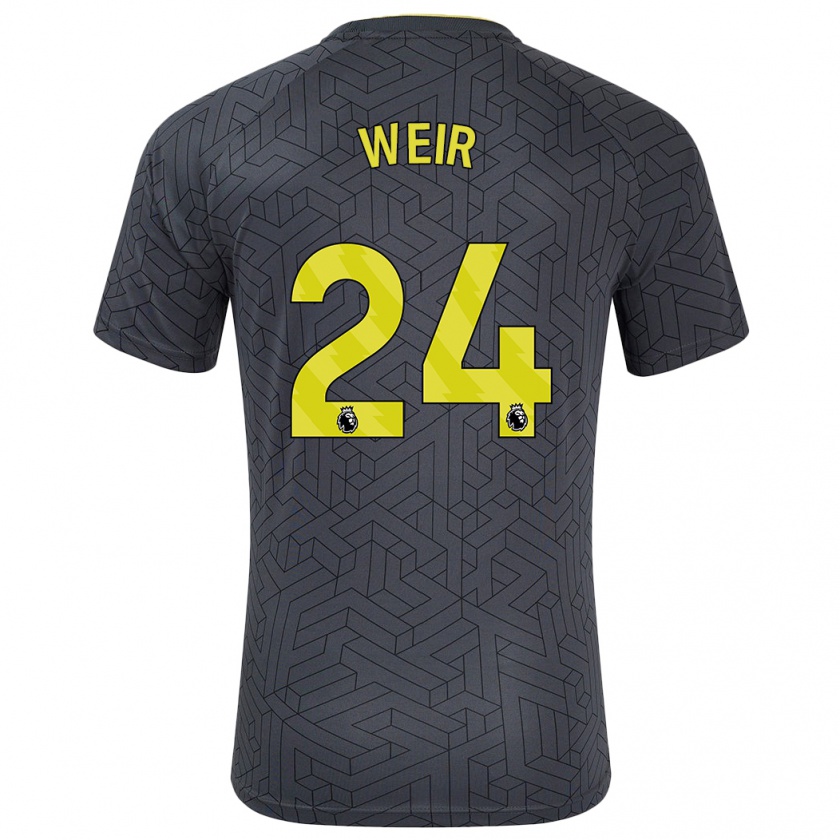 Kandiny Herren Kenzie Weir #24 Schwarz Gelb Auswärtstrikot Trikot 2024/25 T-Shirt