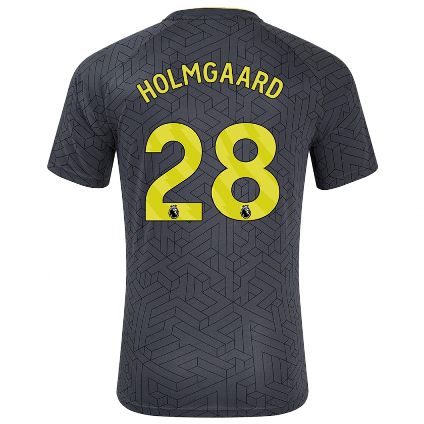 Kandiny Herren Karen Holmgaard #28 Schwarz Gelb Auswärtstrikot Trikot 2024/25 T-Shirt