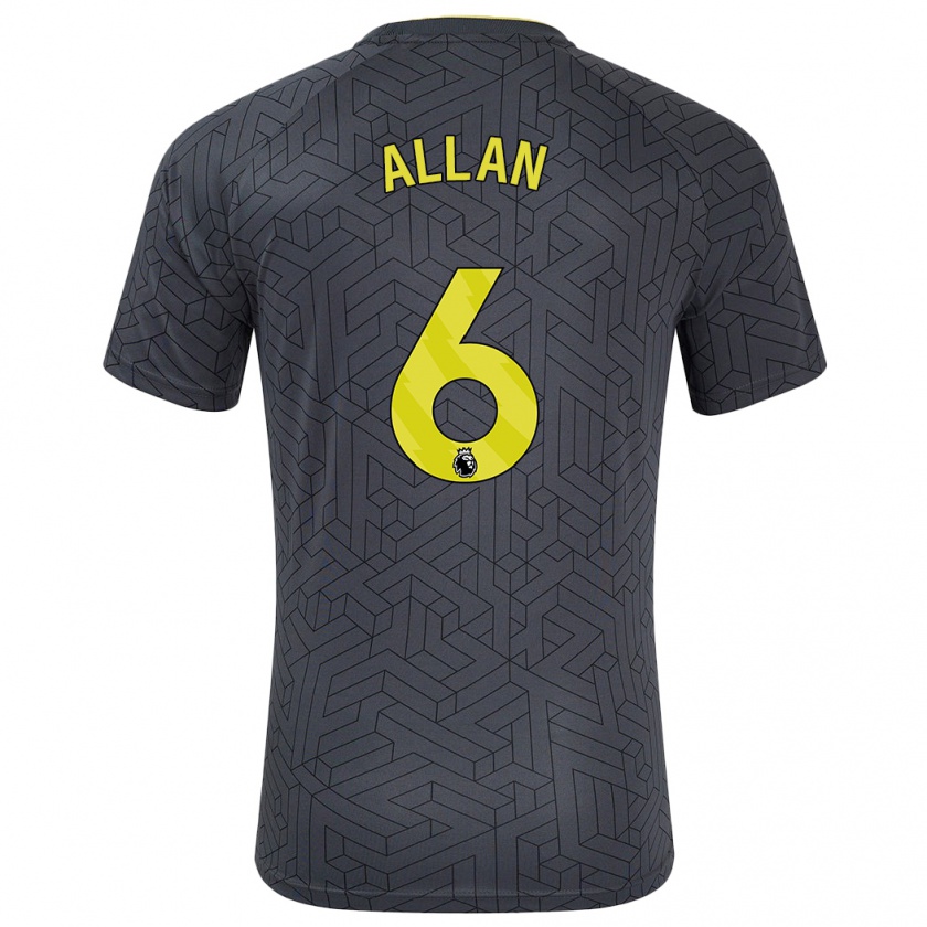 Kandiny Herren Allan #6 Schwarz Gelb Auswärtstrikot Trikot 2024/25 T-Shirt