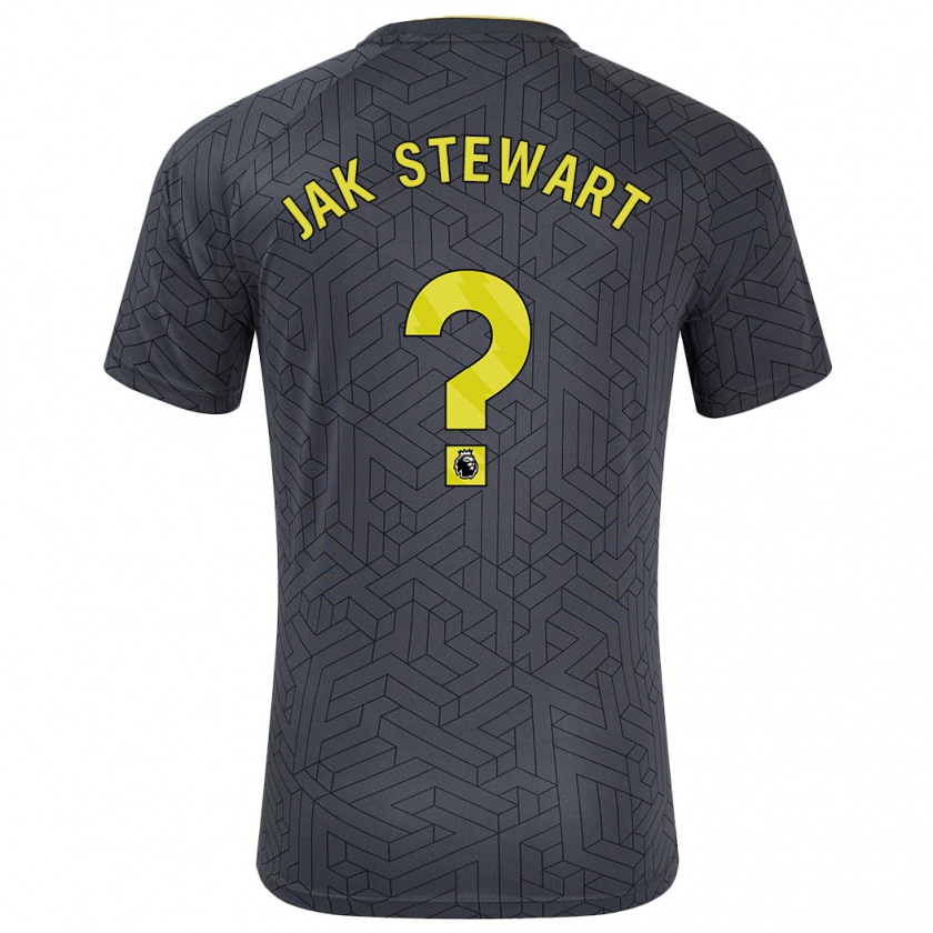 Kandiny Herren Jak Stewart #0 Schwarz Gelb Auswärtstrikot Trikot 2024/25 T-Shirt