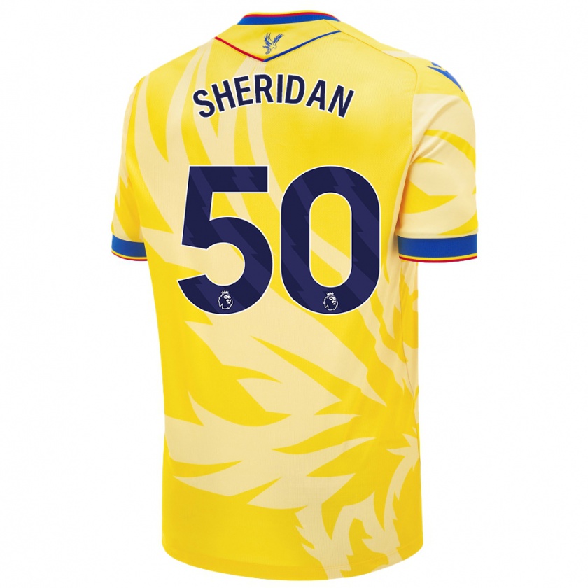 Kandiny Herren Joe Sheridan #50 Gelb Auswärtstrikot Trikot 2024/25 T-Shirt