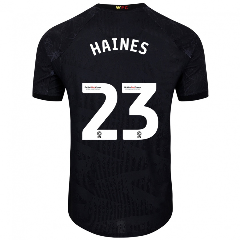 Kandiny Herren Coral-Jade Haines #23 Schwarz Weiß Auswärtstrikot Trikot 2024/25 T-Shirt