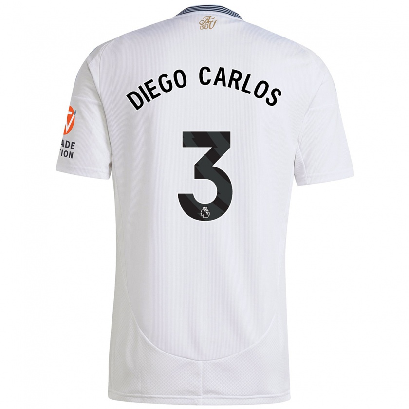 Kandiny Herren Diego Carlos #3 Weiß Auswärtstrikot Trikot 2024/25 T-Shirt