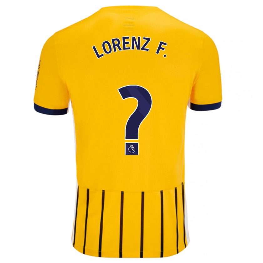 Kandiny Herren Lorenz Ferdinand #0 Gold Blau Nadelstreifen Auswärtstrikot Trikot 2024/25 T-Shirt