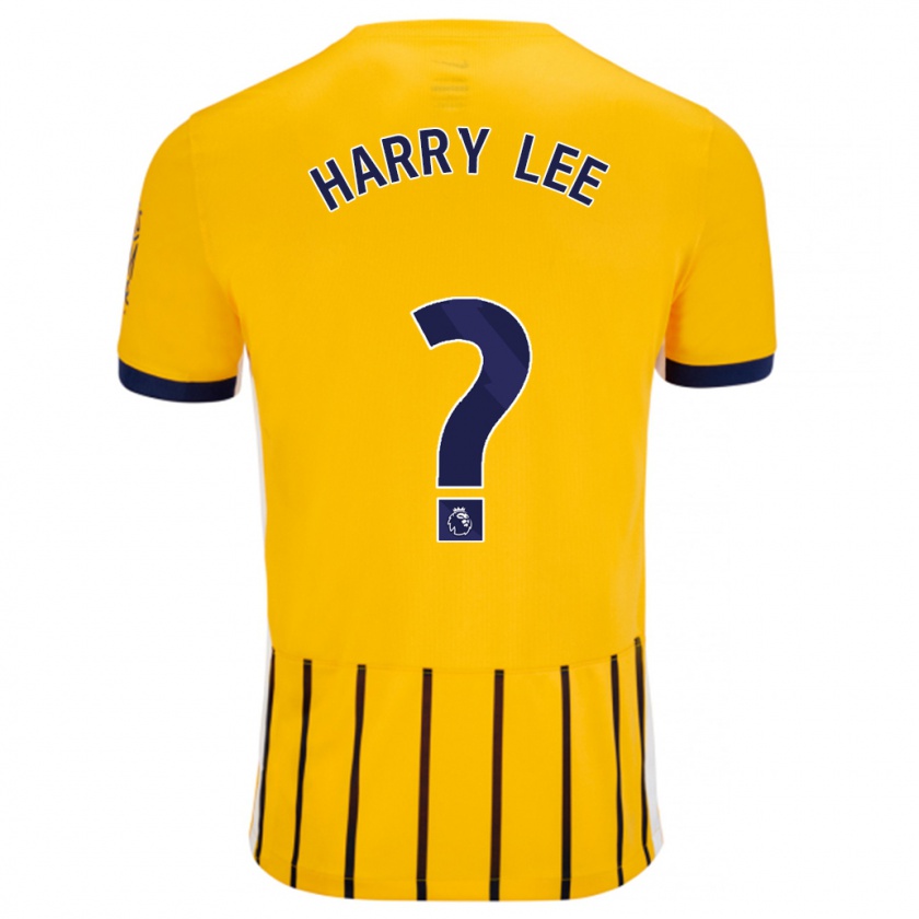 Kandiny Herren Harry Lee #0 Gold Blau Nadelstreifen Auswärtstrikot Trikot 2024/25 T-Shirt