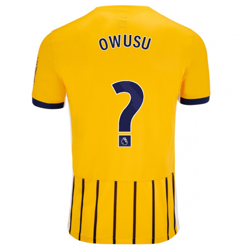 Kandiny Herren Yussif Owusu #0 Gold Blau Nadelstreifen Auswärtstrikot Trikot 2024/25 T-Shirt