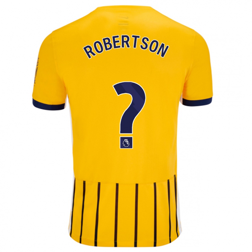 Kandiny Herren Josh Robertson #0 Gold Blau Nadelstreifen Auswärtstrikot Trikot 2024/25 T-Shirt