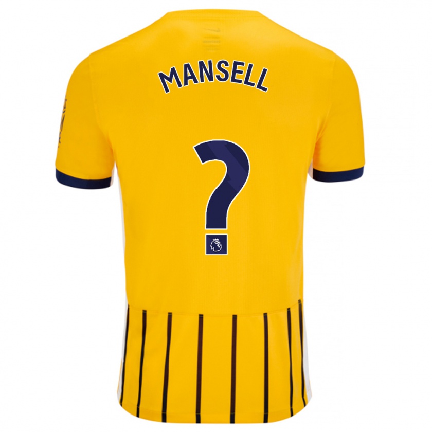 Kandiny Herren Alfie Mansell #0 Gold Blau Nadelstreifen Auswärtstrikot Trikot 2024/25 T-Shirt