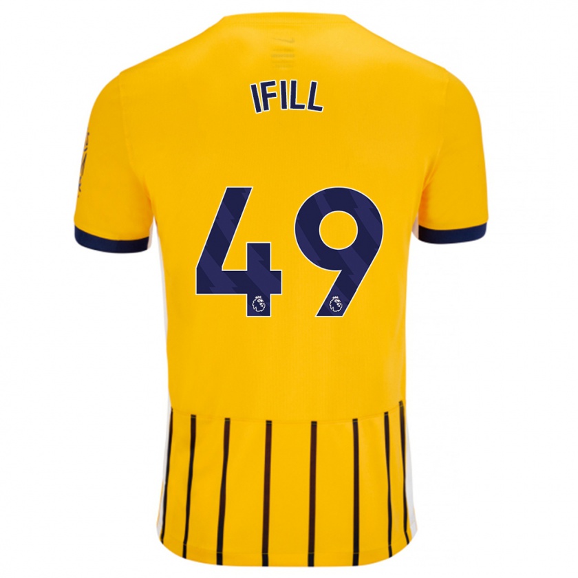 Kandiny Herren Marcus Ifill #49 Gold Blau Nadelstreifen Auswärtstrikot Trikot 2024/25 T-Shirt