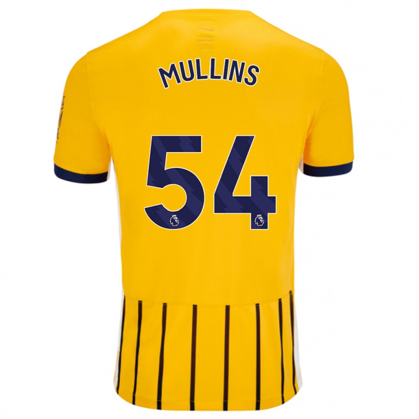 Kandiny Herren Jamie Mullins #54 Gold Blau Nadelstreifen Auswärtstrikot Trikot 2024/25 T-Shirt