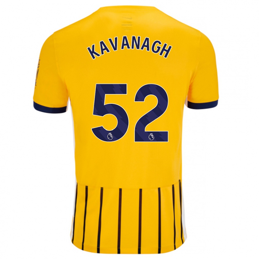 Kandiny Herren Leigh Kavanagh #52 Gold Blau Nadelstreifen Auswärtstrikot Trikot 2024/25 T-Shirt