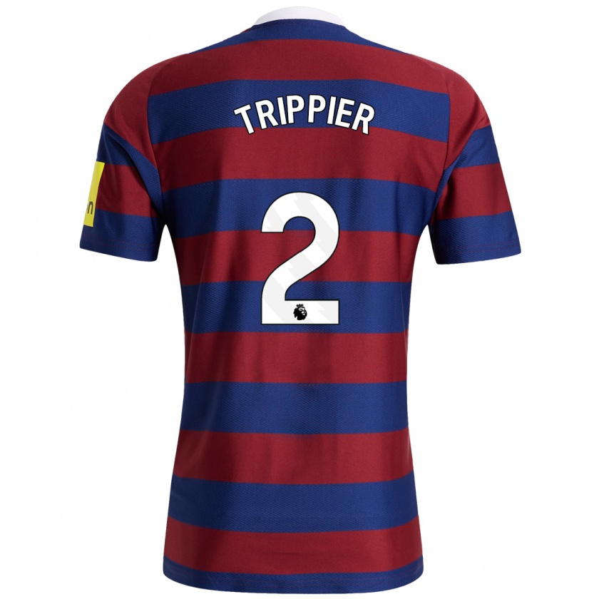 Kandiny Herren Kieran Trippier #2 Burgunderrot Marineblau Auswärtstrikot Trikot 2024/25 T-Shirt