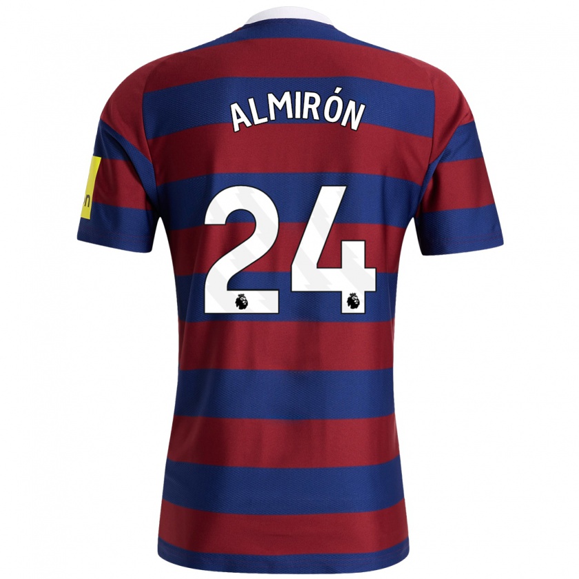 Kandiny Herren Miguel Almirón #24 Burgunderrot Marineblau Auswärtstrikot Trikot 2024/25 T-Shirt