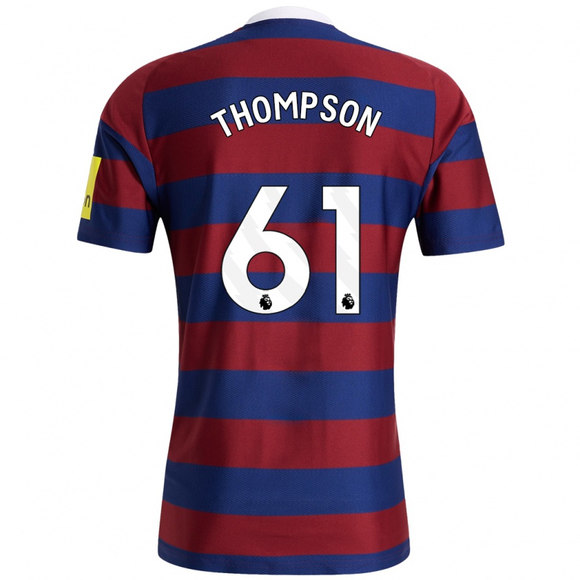 Kandiny Herren Max Thompson #61 Burgunderrot Marineblau Auswärtstrikot Trikot 2024/25 T-Shirt