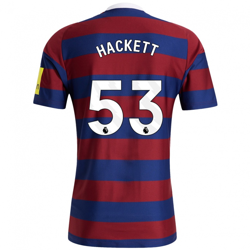 Kandiny Herren Jordan Hackett #53 Burgunderrot Marineblau Auswärtstrikot Trikot 2024/25 T-Shirt