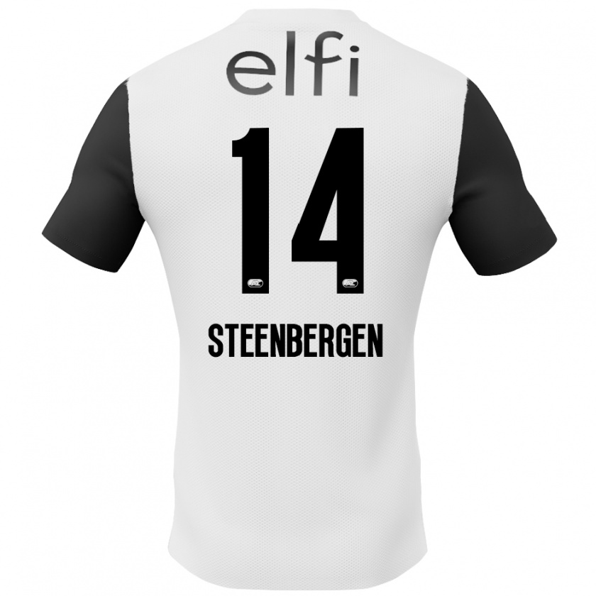 Kandiny Herren Thom Steenbergen #14 Weiß Schwarz Auswärtstrikot Trikot 2024/25 T-Shirt