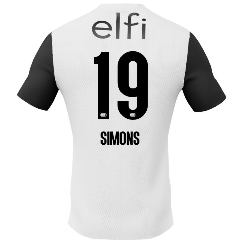 Kandiny Herren Saviola Simons #19 Weiß Schwarz Auswärtstrikot Trikot 2024/25 T-Shirt