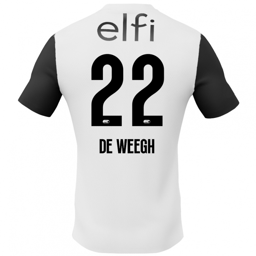 Kandiny Herren Bo Op De Weegh #22 Weiß Schwarz Auswärtstrikot Trikot 2024/25 T-Shirt