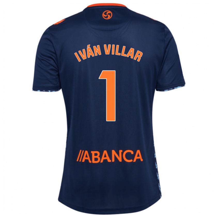 Kandiny Herren Iván Villar #1 Marineblau Auswärtstrikot Trikot 2024/25 T-Shirt