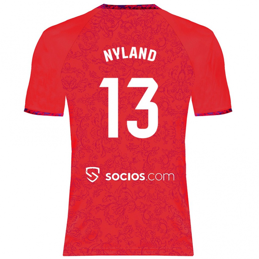 Kandiny Herren Ørjan Nyland #13 Rot Auswärtstrikot Trikot 2024/25 T-Shirt