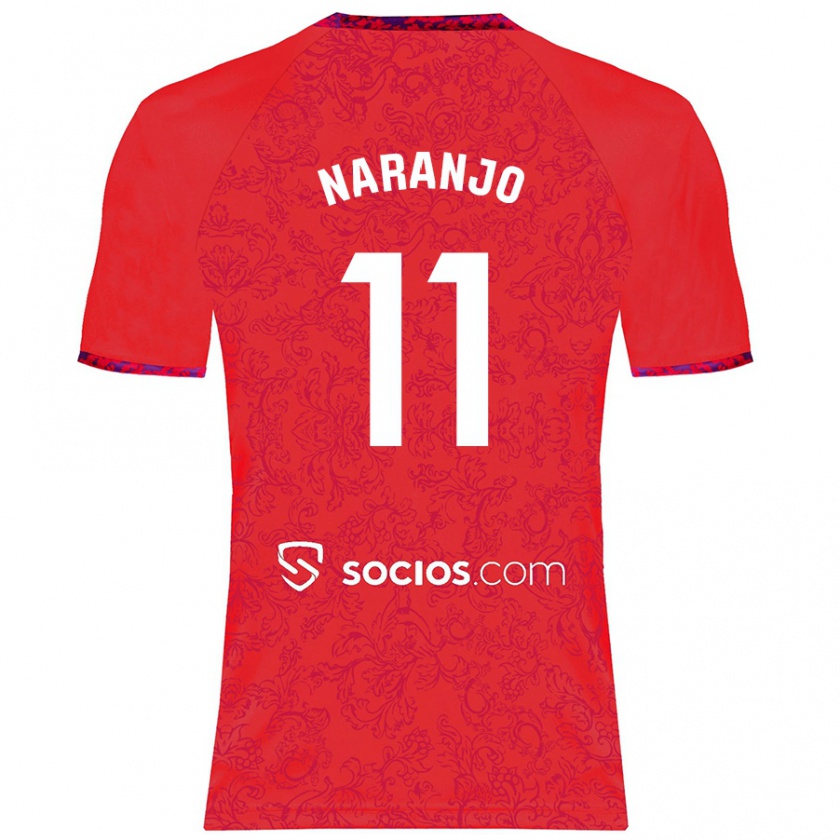 Kandiny Herren Mario Naranjo #11 Rot Auswärtstrikot Trikot 2024/25 T-Shirt