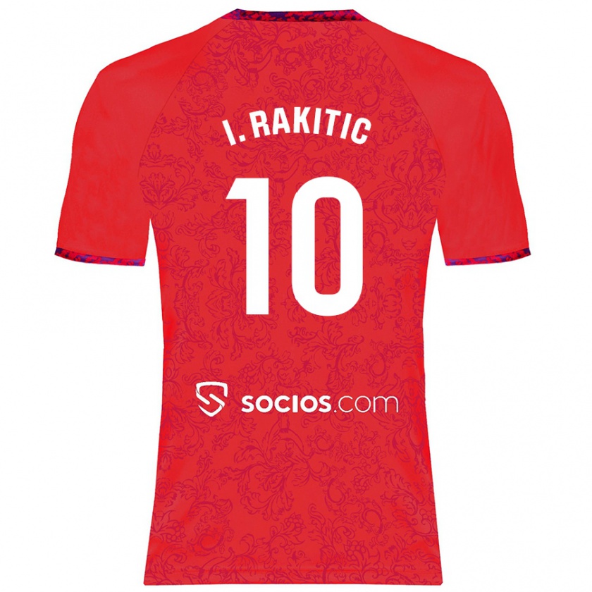 Kandiny Herren Ivan Rakitic #10 Rot Auswärtstrikot Trikot 2024/25 T-Shirt