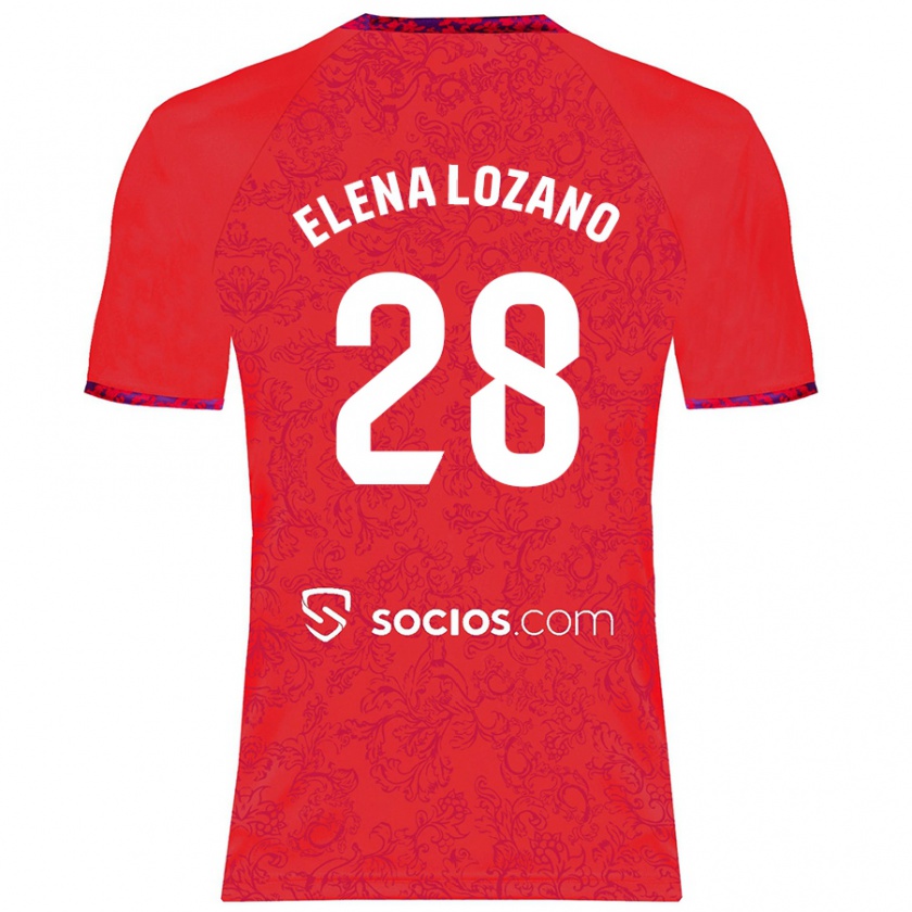 Kandiny Herren Elena Lozano Gallego #28 Rot Auswärtstrikot Trikot 2024/25 T-Shirt