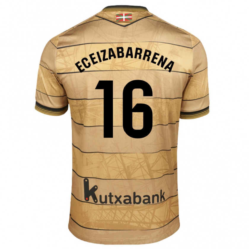 Kandiny Herren Jon Eceizabarrena #16 Braun Auswärtstrikot Trikot 2024/25 T-Shirt