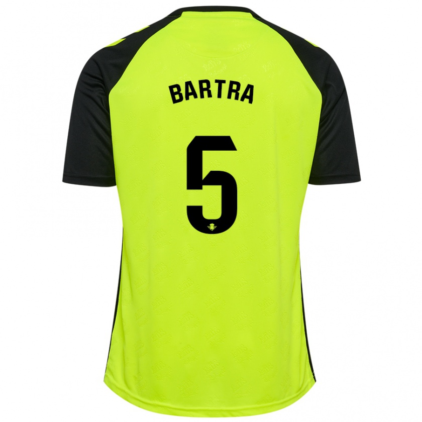 Kandiny Herren Marc Bartra #5 Fluoreszierendes Gelb Schwarz Auswärtstrikot Trikot 2024/25 T-Shirt