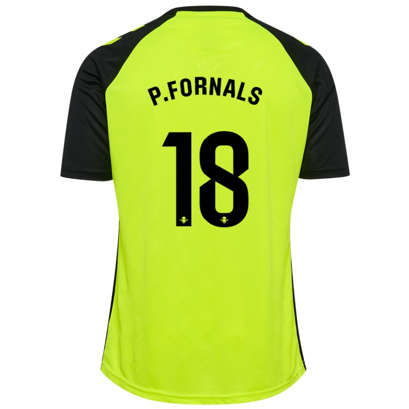 Kandiny Herren Pablo Fornals #18 Fluoreszierendes Gelb Schwarz Auswärtstrikot Trikot 2024/25 T-Shirt