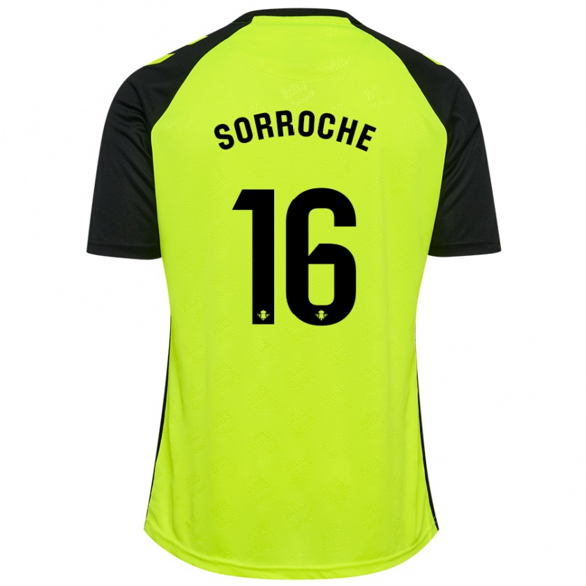 Kandiny Herren Ginés Sorroche #16 Fluoreszierendes Gelb Schwarz Auswärtstrikot Trikot 2024/25 T-Shirt