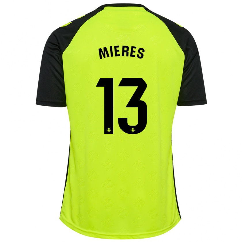 Kandiny Herren Malena Mieres #13 Fluoreszierendes Gelb Schwarz Auswärtstrikot Trikot 2024/25 T-Shirt