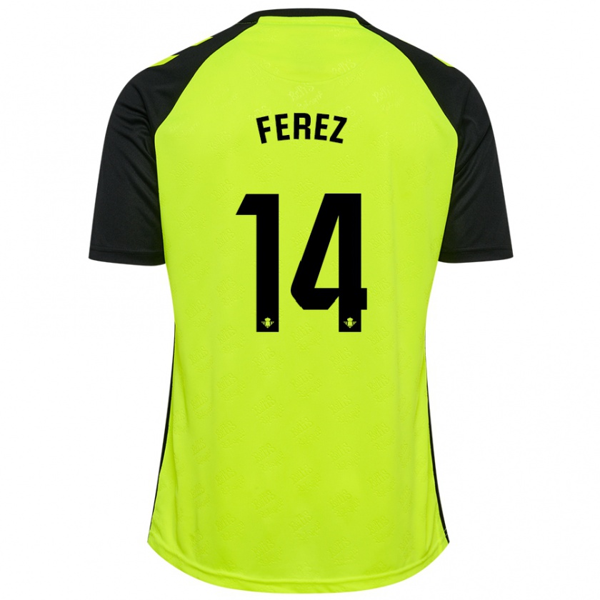 Kandiny Herren Carolina Férez #14 Fluoreszierendes Gelb Schwarz Auswärtstrikot Trikot 2024/25 T-Shirt