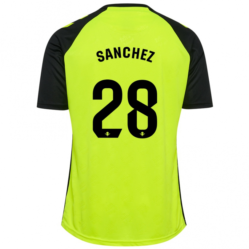 Kandiny Herren Marina Sánchez #28 Fluoreszierendes Gelb Schwarz Auswärtstrikot Trikot 2024/25 T-Shirt