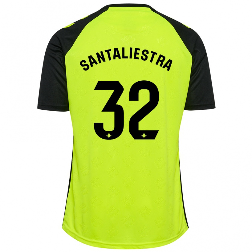 Kandiny Herren Carla Santaliestra #32 Fluoreszierendes Gelb Schwarz Auswärtstrikot Trikot 2024/25 T-Shirt