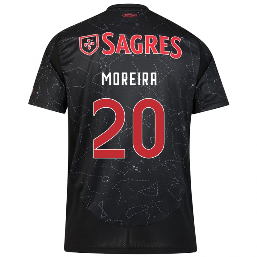 Kandiny Herren André Moreira #20 Schwarz Rot Auswärtstrikot Trikot 2024/25 T-Shirt