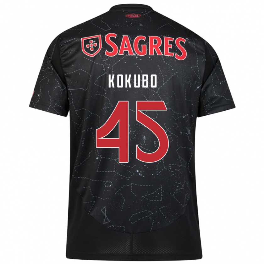 Kandiny Herren Leo Kokubo #45 Schwarz Rot Auswärtstrikot Trikot 2024/25 T-Shirt